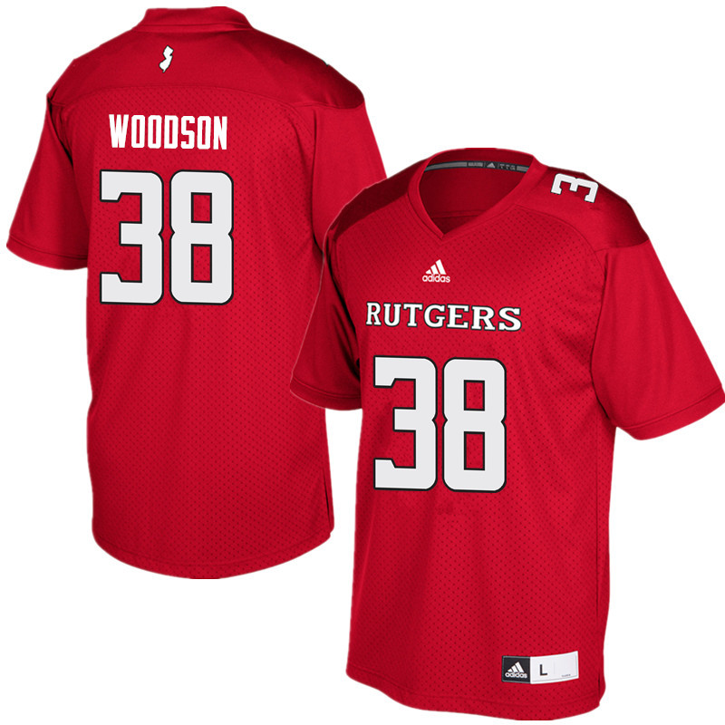 Men #38 Nyshere Woodson Rutgers Scarlet Knights College Football Jerseys Sale-Red